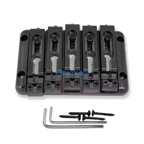G6DE Modern 5 String Bass Fixed Bridge Body Through String Spacing 15MM Bass Fixed Bridge for Smooth