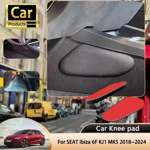 For SEAT Ibiza 6F KJ1 MK5 5th 2018~2024 2019 Car Leg Knee Pad PU Lether Center Control Rest Cushions