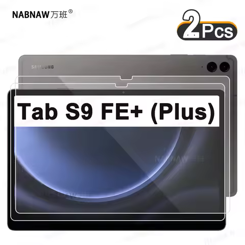 2 Pieces HD Scratch Proof Screen Protector Tempered Glass For Samsung Galaxy Tab S9 FE+ Plus 12.4-in