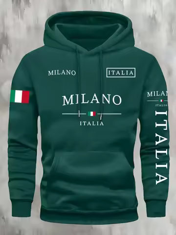 ITALIA MILANO Men Women Hoodie Outdoor Street Casual Sports Vacation Trend Spring Autumn Winter Coup