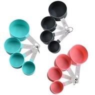 Set Of 8 Measuring Spoons Food Grade Plastic 2 Colors Clear Scale Easy To Use Bakery Equipment