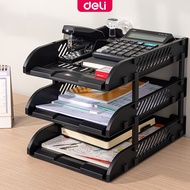 Deli 2-3 Layer A4 Paper File Holder Storage Box Office Stationery Organizer E9212 E9213