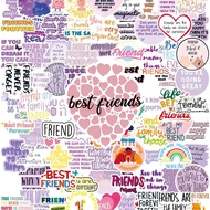 100PCS Vintage-Inspired Friendship Quotes Stickers Collection, Featuring Heartfelt Messages and Nost