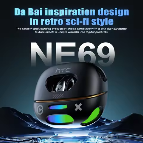 Auriculares Traductor DeIdioma 2026 HTC NE69 AI Real-Time Translator Earbuds BT6.0 Gaming Low Latenc