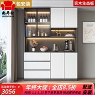 HY/🎯Shanghuashi Solid Wood Sideboard Storage Cabinet Wall-Mounted Simple Living Room Light Luxury Cabinet Home Liquor Ca
