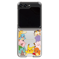 PoKeMoN 寶可夢 神奇寶貝圖案透明卡片硬質手機殼 Galaxy Z Flip 5 模式口袋妖怪