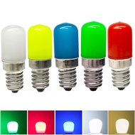 ตู้เย็นหลอดไฟ LED E12 E14ขนาดเล็ก2W สีแดงสีเขียวสีฟ้าสีเหลืองเย็น/โคมไฟสีขาวนวล AC 85-265V สำหรับตู้แช่แข็งสีสันสดใส T18
