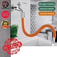 Flexible faucet extender universal rotating mop pool splash head bubbler extension tube water hose