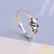 Lucky Little Things🙏Cat Cat Ring Cat Ring Lucky Lucky Cat Transfer Ring Retro Distressed Girl Index 