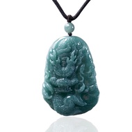 【龍行天下】藍水翡翠霸王龍牌項鍊 | 天然A貨翡翠 | 送禮