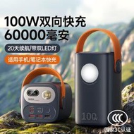 【皮質掛繩】REMAX戶外60000毫安100雙向快充移動電源帶LED照明燈潮流充電寶