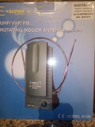 Super UHF/VHF/FM Rotating indoor TV antenna with amplifier