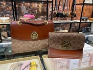 Coach Parker In Colorblock Signature Canvas 山茶花 单肩包