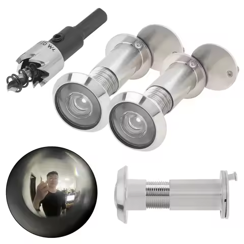 2pcs 16mm 200 Degree Door Viewer Peephole HD Optical Glass Lens Security Peek Peep Holes for Door 1.