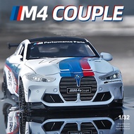 【RUM】1:32 Scale BMW M4 Coupe Alloy Car Model Light & Sound effect diecast car Toys for Boys baby toy