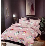 (Comforter Set)Cartoon / Cute Design,Single Or Super Single Bedsheet Set Comforter With Pillow case and bolster case Set