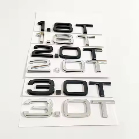 3D ABS Letters Car Styling Rear Trunk Badge 1.8T 2.0T 3.0T Emblem Logo For Audi A3 A4 A5 A6 A7 A8 Q2