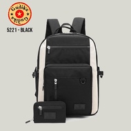 Tas GUDIKA 5221 - Tas Ransel Laptop USB Set Dompet Wanita Pria Kekinian Import Terbaru Bahan Nilon Waterproof Anti Air Backpack Premium Korea bisa muat banyak barang banyak - tas wanita - tas cewek - tas kerja - tas punggung - gudika