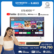 SKYWORTH 43STE4000 Smart LED TV 43 Inch FHD Trochilus Engine Borderless Design Low Blue Light Dolby 