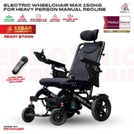 Fresco Electric Wheelchair for Heavy Person Manual Reclining Double Battery Max Load 150kg High Powe
