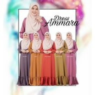 🇲🇾 Dress Ammara Baju Raya Ootd Viral Melayu Moden Kurung Hasnuri Murah Kain Slim Combo Bintang Bra S