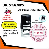 R-40  DATE COLOP NEW Printer Personalized Self-Inking Rubber Stamp Cop R-40 Dater ROUND COP BULAT TARIKH SIAP INK