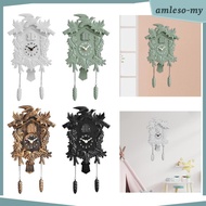 [AmlesoMY] Cuckoo Clock Wall Clock with Hourly Chime Stylish Plastic Mechanism for Wall Home Office 