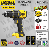 100% Genuine Stanley FATMAX 20V 13mm Cordless Brushless Hammer Drill - Model SBD715D2K