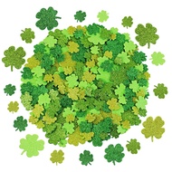 240 Pcs 3 Sizes 4 Colors Glitter Foam Shamrock Stickers Lucky Irish Four Leaf Clover Stickers for St
