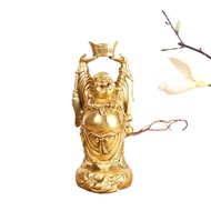 พระหัวเราะทองแดงกับ Yuanbao สำนักงานบ้านอนุสาวรีย์ Maitreya ตกแต่ง Fengshui