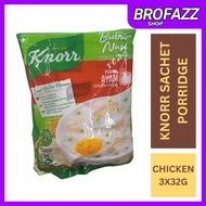 KNORR Instant Porridge Chicken Flavour Bubur Nasi Perisa Ayam 3 Sachet x 32g