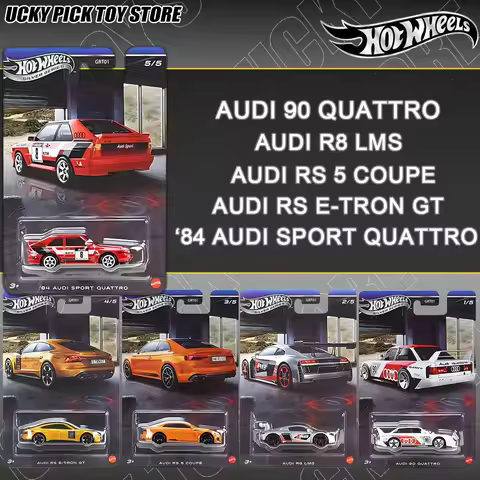 New Hot Wheels Silver Series GRT01 Audi Set Audi 90 Audi R8 Audi Sport Audi E-Tron Gtmetal Car Model