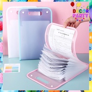 DP Transparent Handle File Bag 13 Compartments Waterproof Multi Layer Color Folder File Bag File Fol