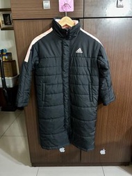 艾迪達 Adidas大童 女裝 長版鋪棉羽絨外套 尺寸128 大童或女生嬌小可以穿 肩寬45-46胸寬 50衣長86袖長42(二手近全新）