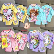 Girls' loose-fitting set, girls' t-shirt set size 13-50kg with 3d print, 4-way stretch fabric with c