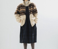 【少女費爾島】美式復古/文藝花紋/羊羔毛外套