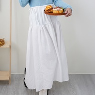 [Fee Arrive The Next Day 7 Colors] Peach Velvet Side Laced-Up Elastic Cake Half-Length Skirt Large H