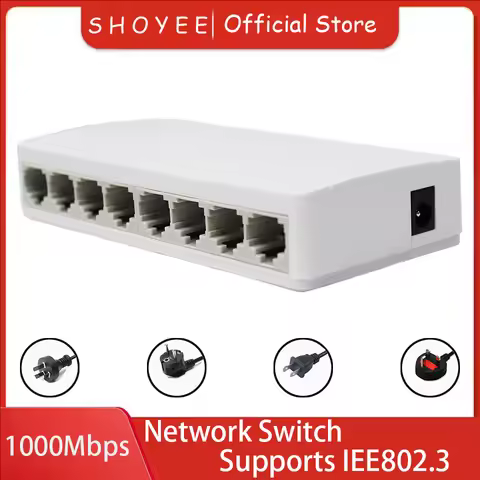 8 Port Gigabit Ethernet Switch10/100/1000Mbps Desktop Network Switch, Plug & Play, Auto MDI/MDIX, RJ