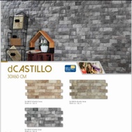 Roman Dinding dCastillo Grigio/Keramik Dinding Motif Batu Alam 30x60cm