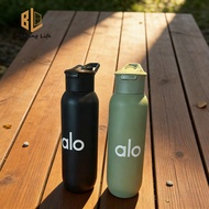 Alo Cup Light Green Black Thermos Cup 304 Stainless Steel Portable Large Capacity Water Bottle Outdo