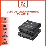 Video Capture 60fps Best Quality Capture Card With Mic R/L Loop 4K 1080p 60fps