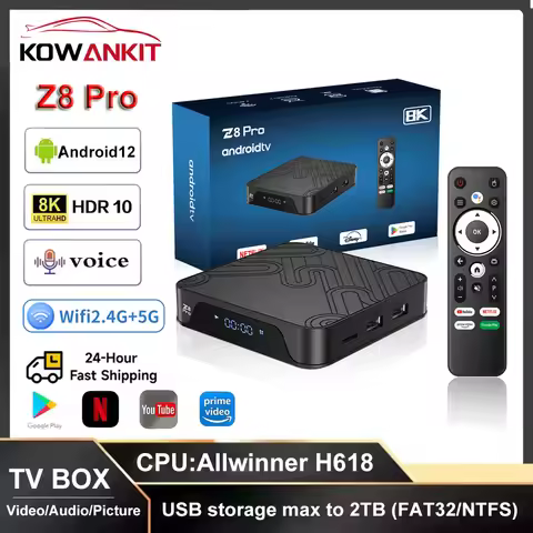 Z8 PRO Android 12.0 TV Box Allwinner H618 4K Dual WiFi 2.4/5G ATV Voice Assistant Smart TV Box Andro