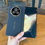 Lens Protection For Honor Magic V5 Case Leather Hinge Gold Frame Honor Magic V3 Cover