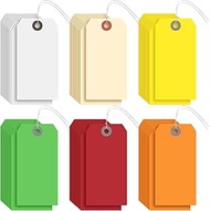 Sayglossy 1000 Pcs Blank Manila Shipping Tags with Wire 4 3/4" x 2 3/8" in Paper Hang Tags Luggage T