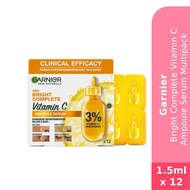 GARNIER Bright Complete Vitamin C Ampoule Serum 1.5ml x12 (Value Pack) - Skin Care Face Serum  精华液