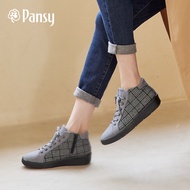 Pansy Japanese new autumn winter walking shoes single shoe with sports non slip lattice comfortable breathable mother's shoes 4045