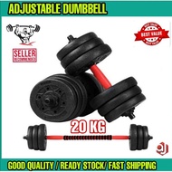 20kg Adjustable Dumbbell Set Rubber Gym Fitness