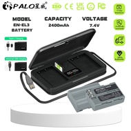 PALO 2-slot charger EN-EL3e Battery 2400mAh For Nikon D300S D300 D100 D200 D700 D70D70S D80 D90 D50