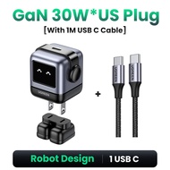 UGREEN Uno 65W GaN Fast RobotGaN Charger 3-Port for infinix SAMSUNG A35 A55 Z Flip5 s25 S24 S23 Ultr