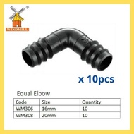{10pieces} Equal Elbow, Irrigation Fitting Hose Connector Windmill Irrigation Poly Fitting 16mm WM30